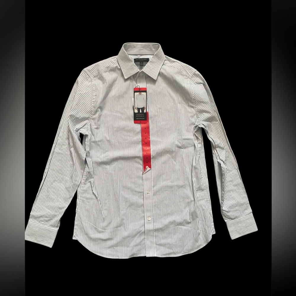 Button up stretch poplin shirt size M